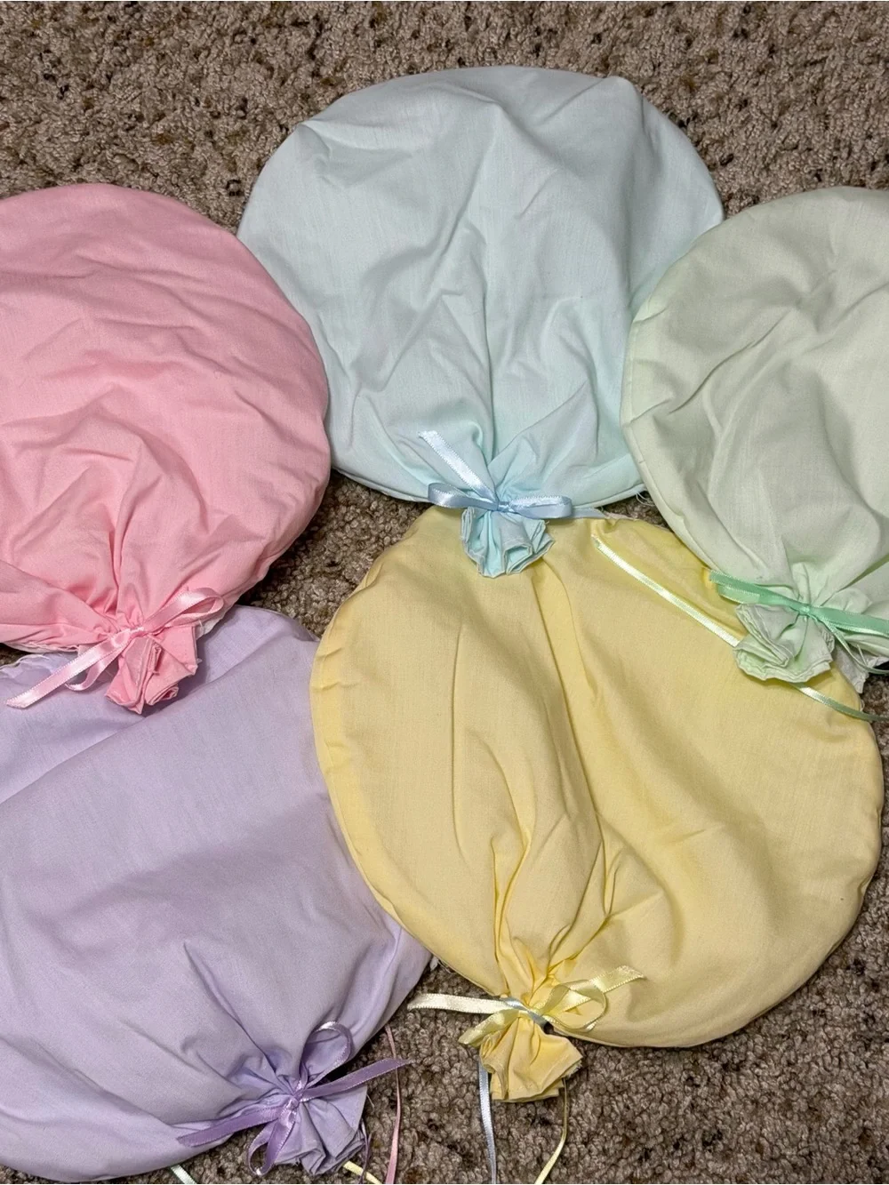 Padded 3D Balloons Wall hanging Vintage Baby Nursery Plush Cloth Pastel